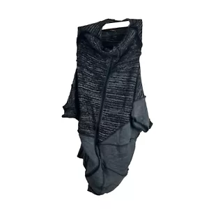 DEMOBAZA Maglione S Futuristico Grigio Nero Asimmetrico Zip Maglia Tunica Mad Max - Foto 1 di 13