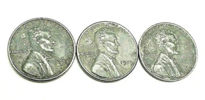 1943 P D S Lincoln Steel Wheat Cent Penny Set (3 Coins!)  CULLS  *FREE SHIPPING* - Picture 1 of 2