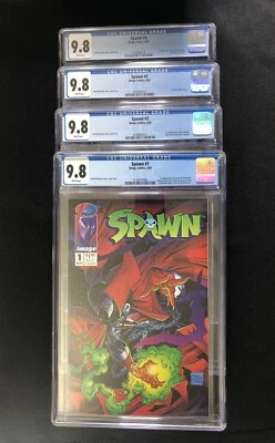 CGC 9.8 Spawn #1 2 3 4 Set Lot Image Comics 1992 Todd McFarlane Art New Cases - Image 1 of 4
