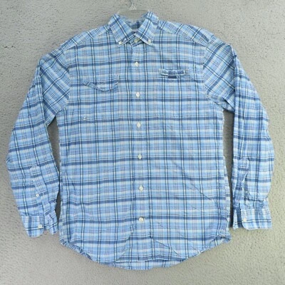 Рубашка мужская для взрослых Vineyard Vines маленькая синяя клетчатая на пуговицах Whale Harbor - Изображение 1 из 4