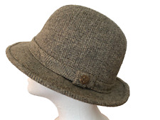 VINTAGE ANDERSON-LITTLE Gray Tweed Fedora 100% Pure Wool Hat Size Medium