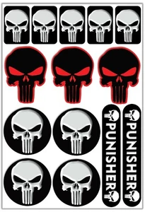 14 PVC Aufkleber Schädel Satz Auto Moto GP Motorrad Vinyl Stickers Set - Bild 1 von 2