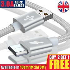 NEW LONG FAST MICRO USB CABLE 1M 2M 3M 10CM STRONG LEAD BRAIDED DATA SYNC PHONES
