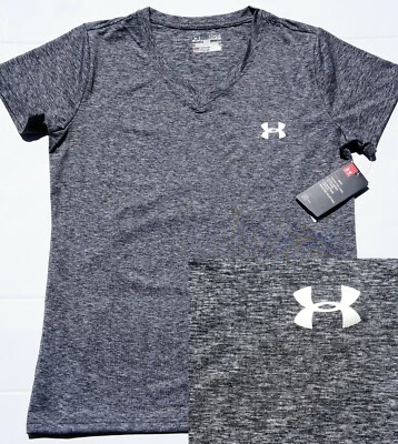 NEW Women Under Armour Twisted Tech Loose Gym Logo V-Neck T-Shirt Tee S-XXL, NWT - Image 1 of 4