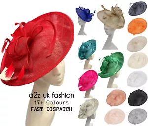 Women's Large Fascinator Headband Clip Hat Weddings Ladies Day Races Royal Ascot - Picture 1 of 21