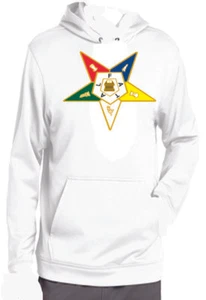 Eastern Star Long Sleeve Hoodie (White) - (OES-HOODIE) - Picture 1 of 1