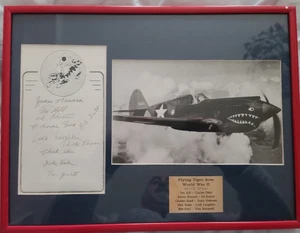 Flying Tigers multi-signed 12 original flying Tigers paper with 8x10 Framed - Picture 1 of 5
