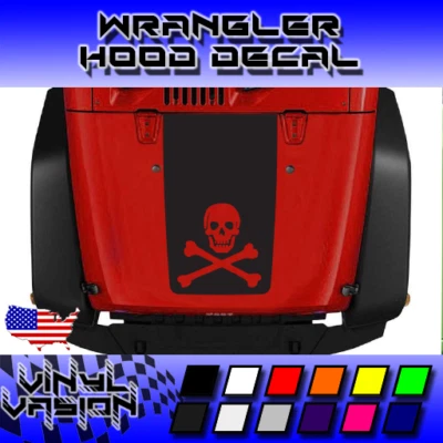 Hood Jolly Rodger for Jeep Wrangler JK TJ YJ Vinyl Decal Sticker Foto 1 de 3