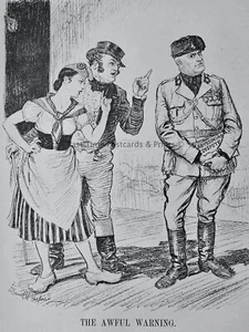 1935 Vintage Print FRANCE & ENGLAND TOGETHER - THE AWFUL WARNING TO ABYSSINIA - Picture 1 of 2