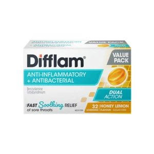 Difflam Sore Throat Lozenges Dual Action - Honey & Lemon 32s - Picture 1 of 1