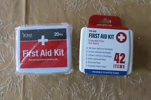 Lot of Two (2) Small First Aid Kits Plastic Case - Picture 1 of 9