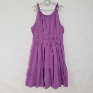 Carter's Knit Gauze Dress Girls 10/10A Purple Sleeveless Casual Bohemian Beach - Picture 1 of 16