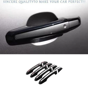 For Jaguar F-PACE 2017-2023 Glossy Black Exterior Side Door Handle Cover Trim 8X - Picture 1 of 7