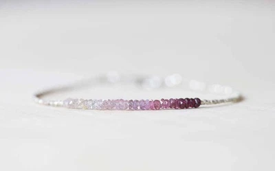 zaffiri e pietre preziose di pirite perline argento sterling 925 bracciale... - Immagine 1 di 4