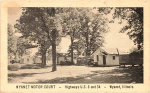 Vintage Wyanet Motor Court, Wyanet Illinois Postcard - Picture 1 of 2