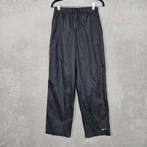 Vintage Nike Windbreaker Track Pants Mens Small Black nylon 90s Y2K drawstrings - Picture 1 of 10