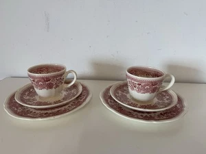 2 Stück Villeroy & Boch Burgenland 3-Teiliges Kaffeegedeck rot - Bild 1 von 7