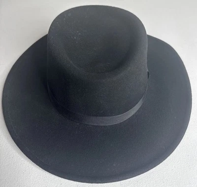 Sombrero de fieltro de lana negro Fedora L de colección para hombre New York Hat Co. EE. UU. WPL 5928 - ¡LEER! Foto 1 de 4
