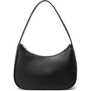 New Black Faux Leather Small Cute Mini Hobo Tote Handbag Zipper Closure Purse - Picture 1 of 5