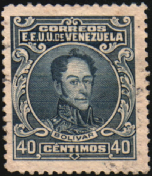 Sello Venezuela 36533 Scott #278 General Militar Simón Bolívar Espalda Limpia Foto 1 de 1