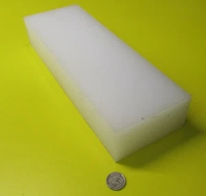 LDPE (Low Density Polyethylene) Bar Natural, 2.0" Thick x 4.0" Wide x 12" Length - Picture 1 of 12