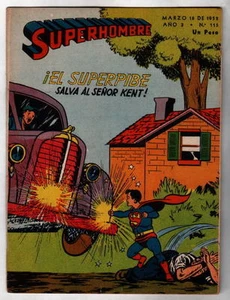 Argentina SUPERHOMBRE 115 DC 1952 20 pgs B/W Superman Superboy Davy Crockett - Picture 1 of 2
