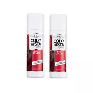 2 Pack L'Oreal Colorista 1 Day Hair Color Spray RED 2 oz each - Picture 1 of 1