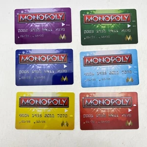 Monopoly Electronic Banking 6 Bank Cards 2011 Replacement Pieces Money - Picture 1 of 2