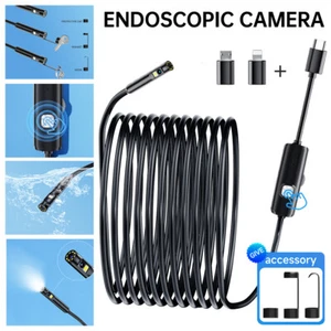10M 1440P Endoscope IP68 Borescope Snake Inspection Scope Camera For iOS Android - Picture 1 of 16