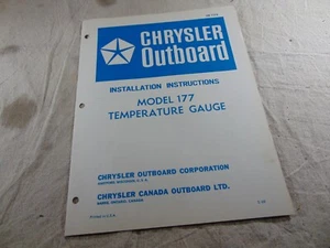 Chrysler Outboard 177 Temperature Gauge Installation Instructions Manual 1969 - Picture 1 of 1