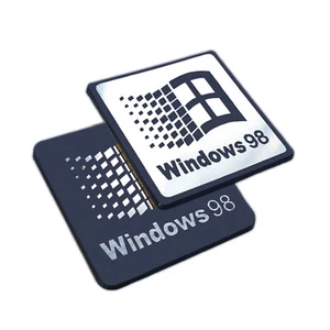 Retro Windows 98 Sticker Set - Case Badge  Decal - Two Pieces - Picture 1 of 4