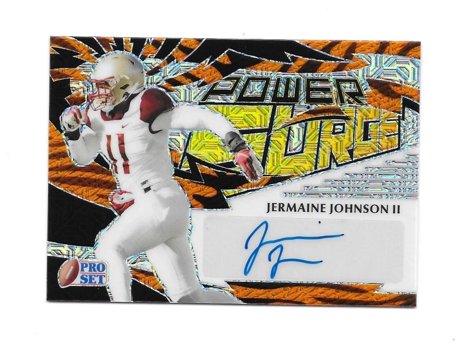2022 Pro Set RC Auto Jermaine Johnson ll New York Jets Tiger Stripes #3/5 SSP - Image 1 of 1
