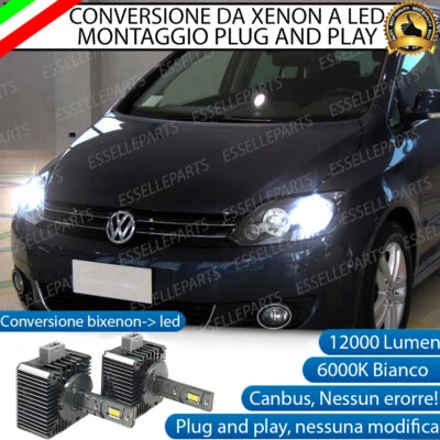 COPPIA LAMPADE D1S LED DA XENON A LED PER VW GOLF PLUS 6000K BIANCO CANBUS - Immagine 1 di 4