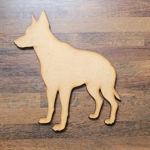 Wooden Large German Shepherd Dog Shape 10-60cm MDF Embellishment Decoration 02 - Picture 1 of 7