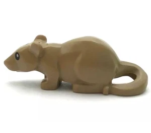 Lego New Dark Tan Rat Mouse w/ Black Eyes and White Pupils Pattern Part - Picture 1 of 1