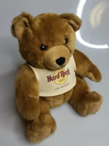 Vtg 1990 Hard Rock Cafe Los Angeles Plush Brown Bear Sitting - Picture 1 of 8