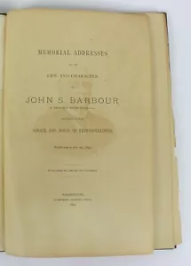 John S. Barbour Memorial Adressen über Leben und Charakter Virginia Senator 1893 - Bild 1 von 6