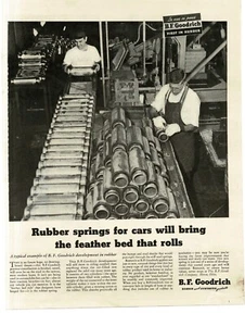 1945 B. F. Goodrich Makes Rubber Springs For Better Ride Vintage Print Ad - Picture 1 of 1