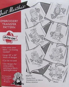 Aunt Marthas 3771 Hooty Owls Days Week Kitchen Towel Embroidery Transfer Pattern - Picture 1 of 1