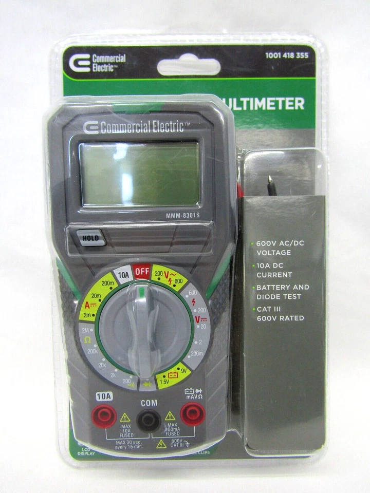 Commercial Electric Ms8301a Manual Ranging Digital Multi-meter 24992