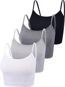4 Pack Cropped Tank Tops for Women, Spaghetti Strap Crop Top Basic Sports-XL - Picture 1 of 5