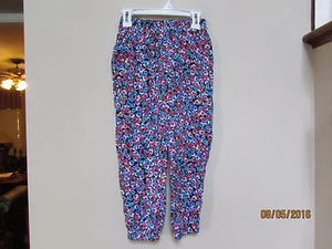 Girls size 5/6 S The Children's Place TCP Black Pink Floral Thin Pants BTS Brigh - Picture 1 of 6