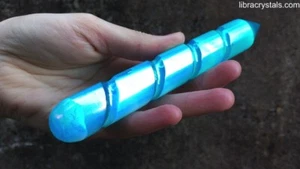 Intuition Healing Selenite Unicorn Horn Mesmerizing Blue Wand - Picture 1 of 3