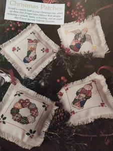 (4) Christmas Patches ORNAMENTS Cross Stitch Magazine PATTERN (W) - Picture 1 of 1