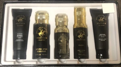 Beverly Hills Polo Club Clásico Juego de Regalo de 5 Piezas para Hombres NUEVO Lavado, Bálsamo, Spray + Foto 1 de 4