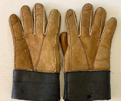 Guantes de colección de gamuza de oveja forrados de acrílico para hombre suaves cálidos L/XL Foto 1 de 4