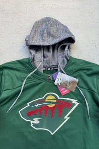 Adidas Hoodie Women’s 2XL Green Minnesota Wild Jersey Pullover Hoodie NHL NEW - Picture 1 of 9