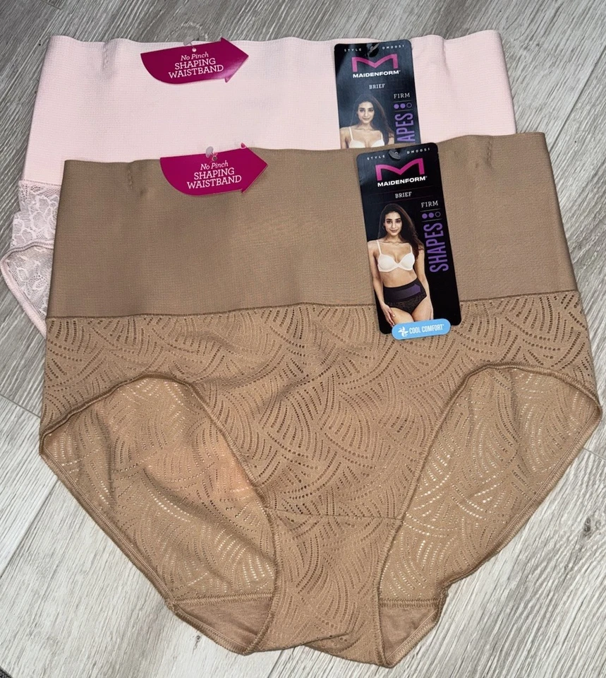 Maidenform Pink Pirouette Tame Your Tummy Lace Brief Size Large