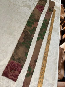 Pure Gambiered Silk Remnant 100% Silk Fabric Quilt Natural Dyed Hairtie Floral - Picture 1 of 6