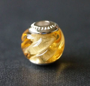 Genuine, Handmade, Murano Glass Charm (gold swirl) - Picture 1 of 1